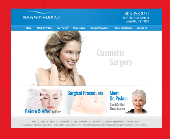 Portfolio - Amarillo Plastic Surgeon Website Design Example